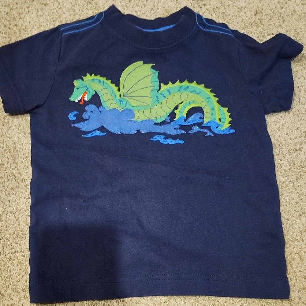 Hanna ANDERSSON Boys Navy Blue Dragon Kids T-Shirt Size 80 (US Size 18-24)